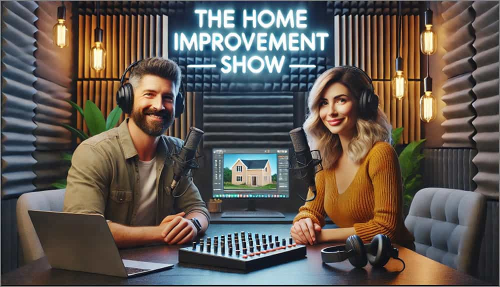 Hosts of The Home Improvement Show Podcast in studio