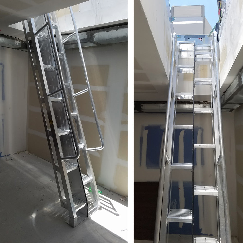 Precision Ladders ATS Alternating Tread Stair New Construction Roof Hatch