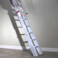 Precision Ladders Automatic Super Simplex Disappearing Stairway - Extended from Attic Down to Garage Floor