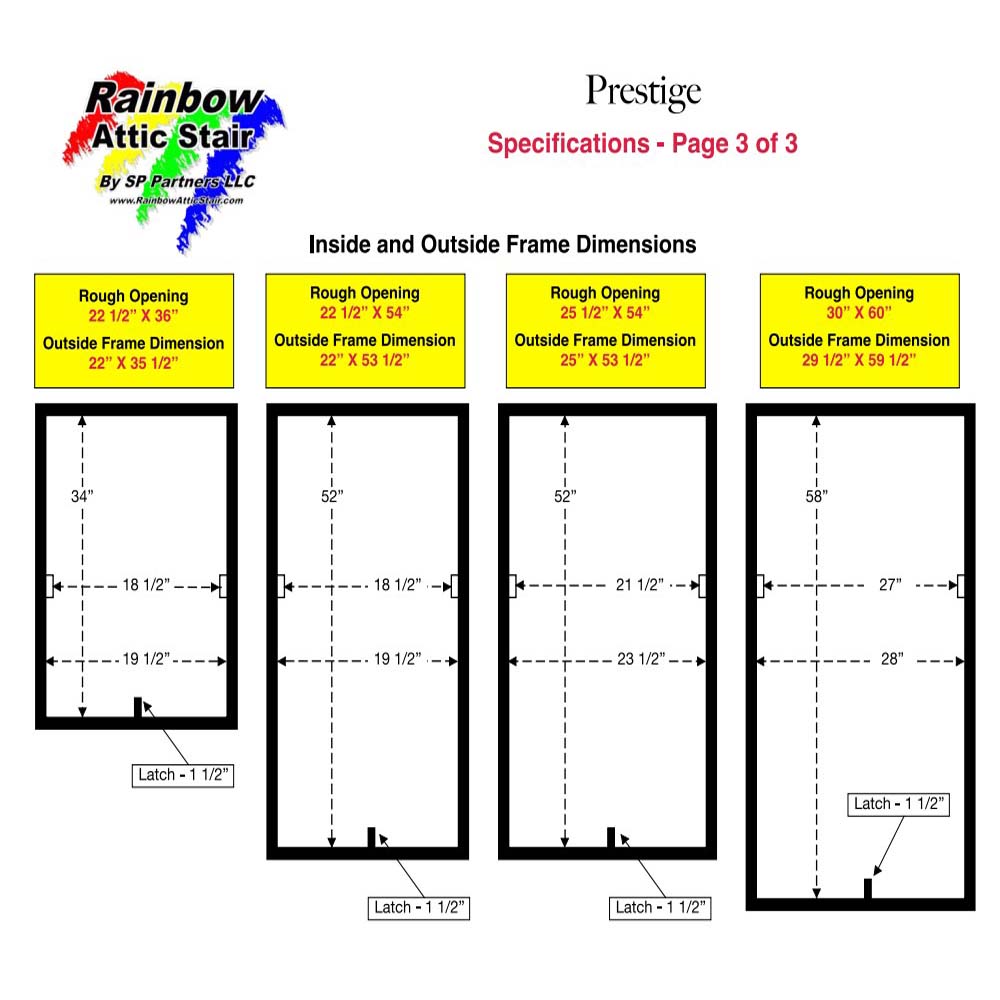 Prestige Rainbow Attic Stairs Specifications