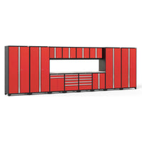 Pro 3.0 14 Piece Garage Cabinet Set With Multi Function Cabinet With Tall Cabinets, Smaller Overhead Cabinets, And Multiple Drawers