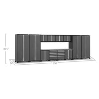 Pro 3.0 Series 14 Piece Cabinet Set For Garage Measuring 85 1/4 Inches In Height, 24 Inches In Depth, And 256 Inches In Width