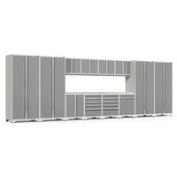 Pro 3.0 Series Garage Cabinet Set 14 Piece With Multi Function Cabinet With Multiple Grey Cabinets Drawers And Overhead Compartments