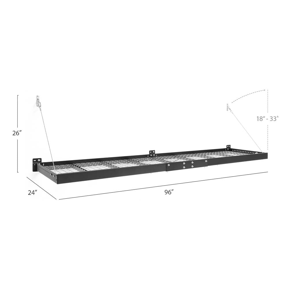 Pro Series 4 Ft X 8 Ft And 2 Ft X 8 Ft Steel Shelf Set Measuring 96 Inches In Length And 24 Inches In Width Mounted 26 Inches
