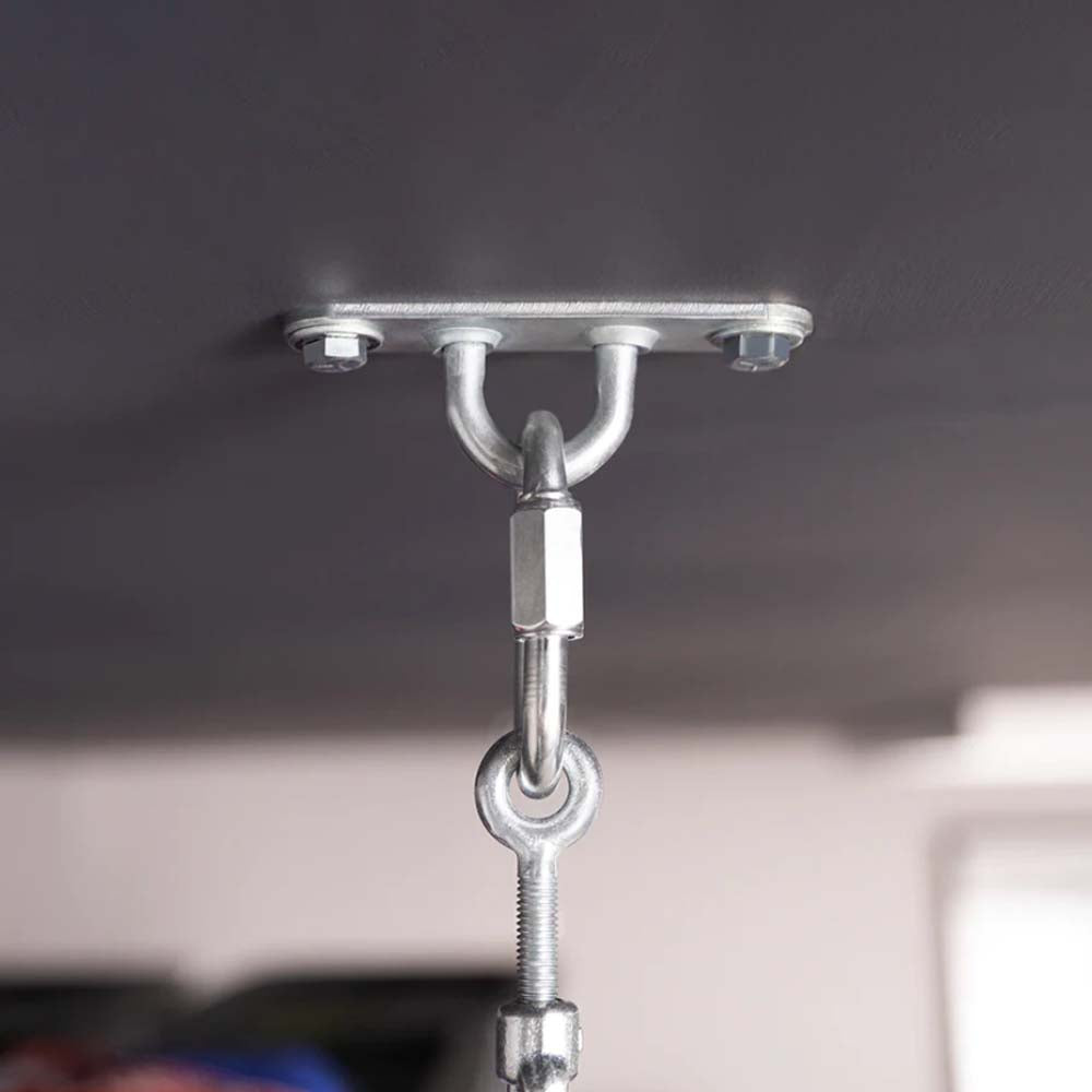 Pro Series 4 Ft X 8 Ft Steel Shelf Bracket And Metal Ceiling Mount With Bolts Securing It