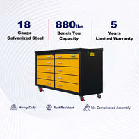Promotional Graphic For A Black And Yellow Mobile Workbench