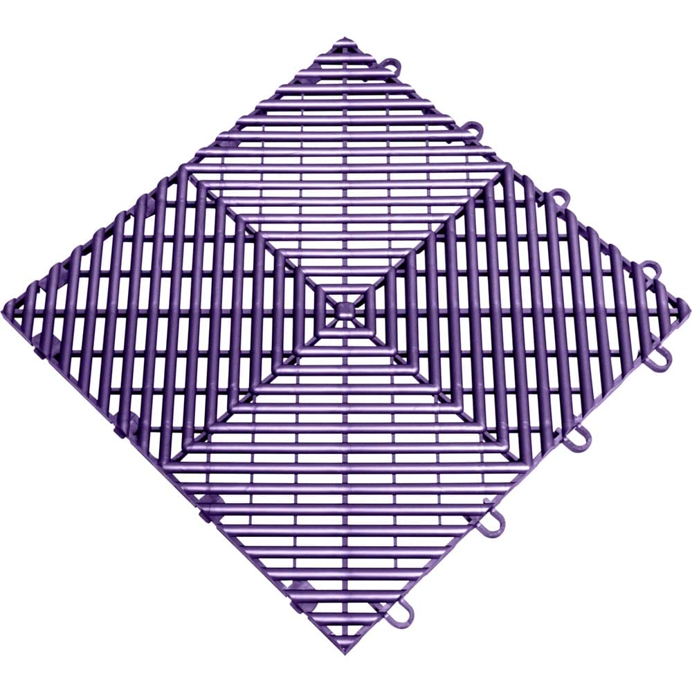 Purple Race Deck Tiles With A Repeating Diamond Shaped Pattern Composed Of Intersecting Diagonal And Horizontal Bars