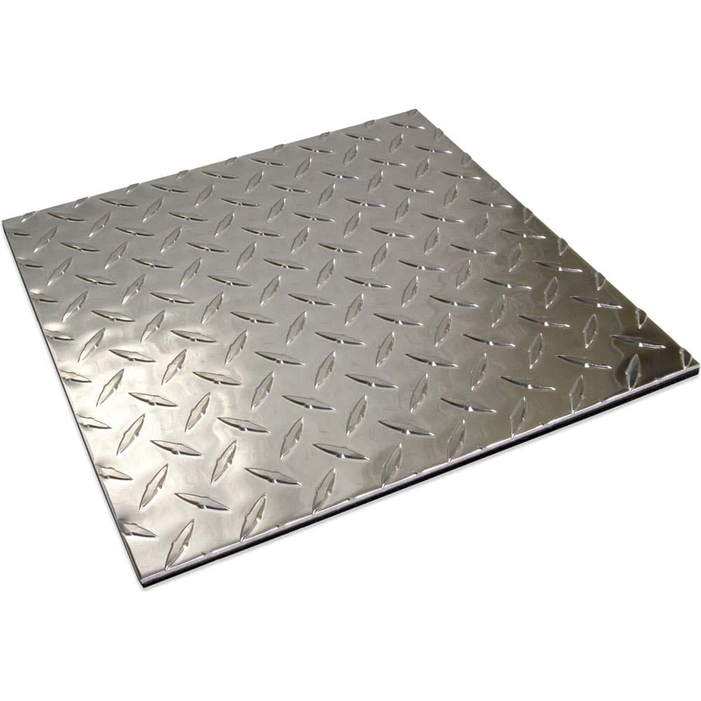 Racedeck Diamond Jack Plate Metal With A Silver Color Featuring A Pattern Of Raised Diamond Shaped Ridges Across Its Surface