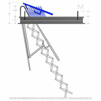 Rainbow Attic Stair Galaxy 2 Motorized Retractable Stairs - Schematic Showing Fully Retracted and Fully Extended Positions - Side View