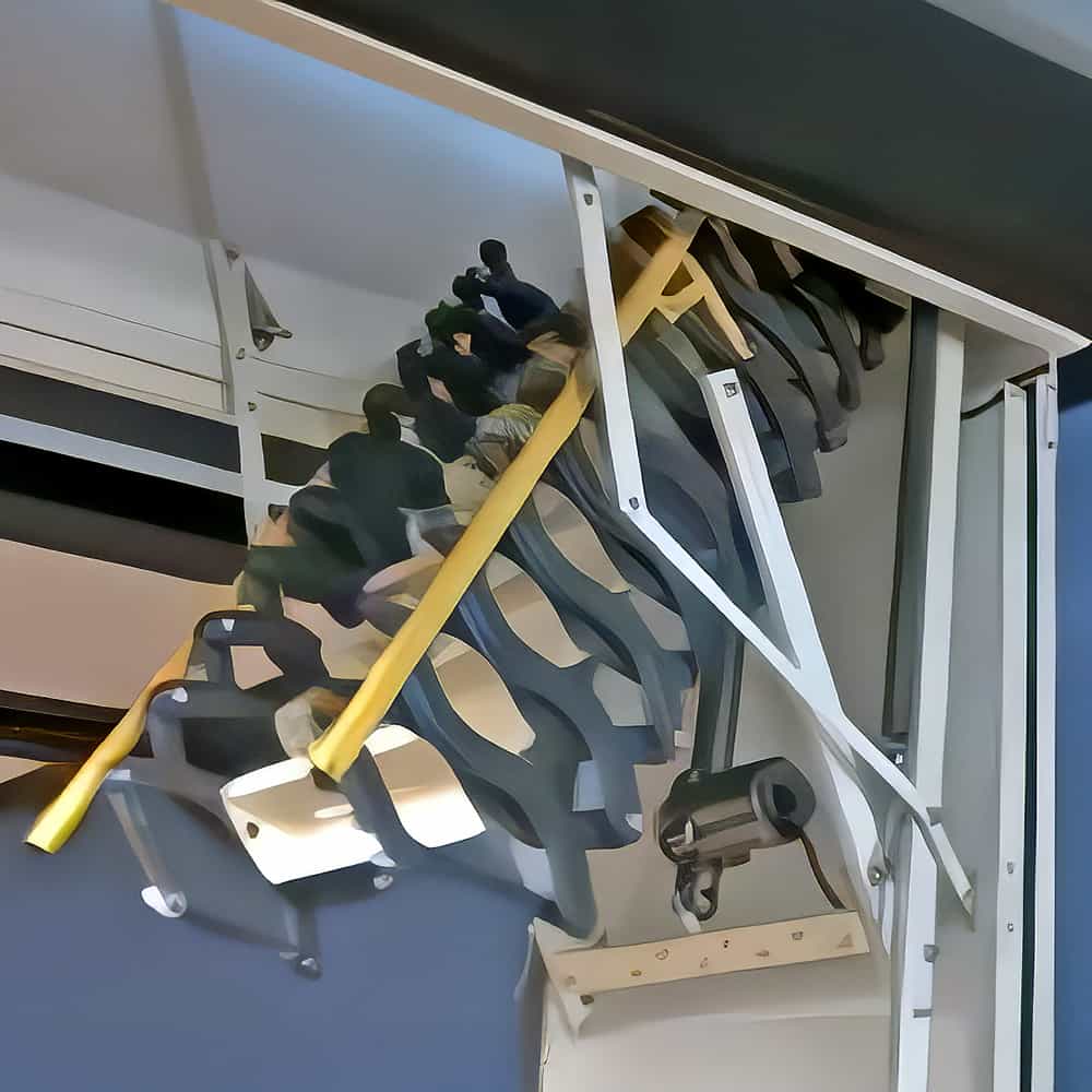 Remote Control Attic Stairs | Rainbow Attic Stairs - Inventive Garage