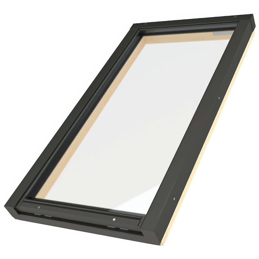 Rectangular Modern Skylight Window With Black Frame And Clear Glass Panel