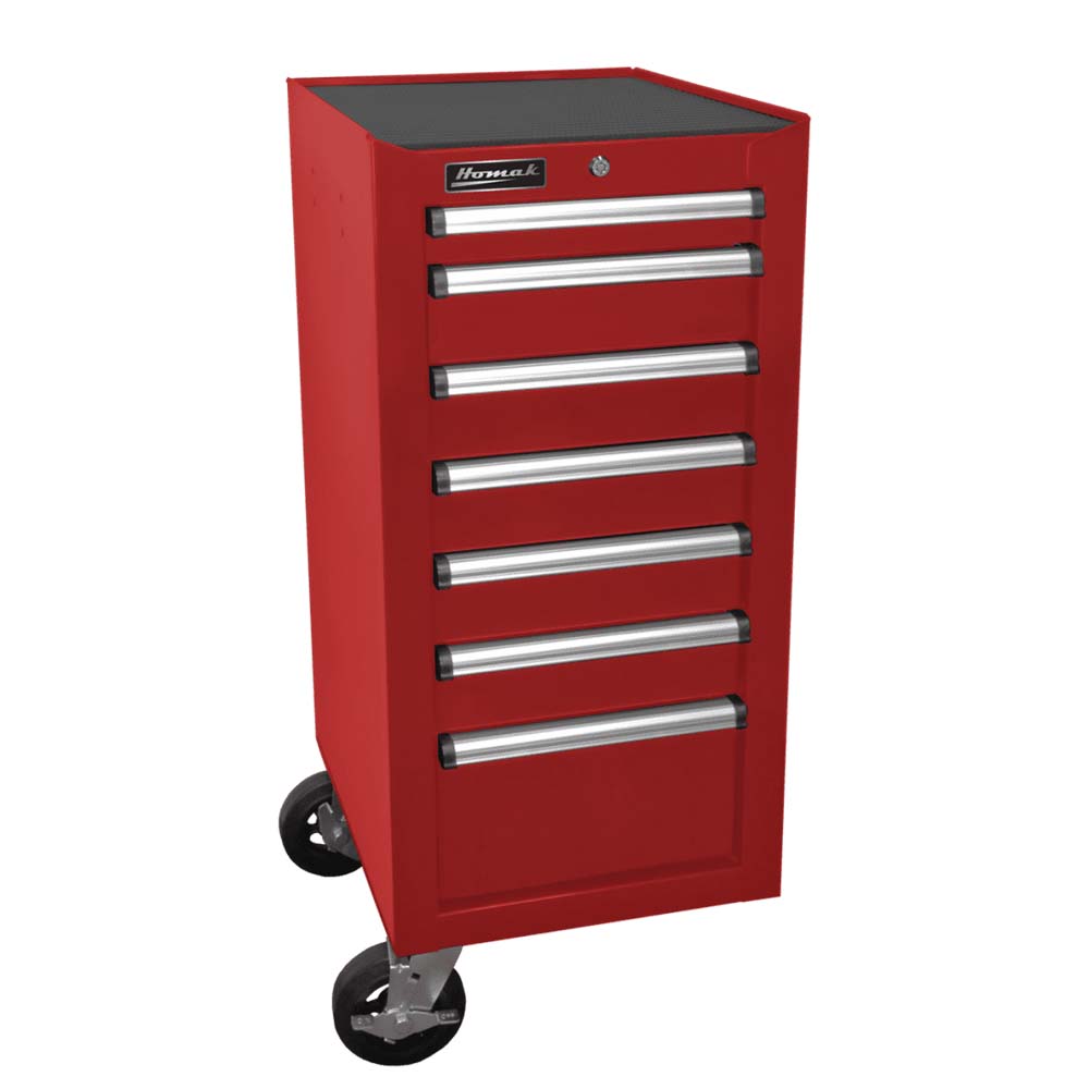 Red Homak 18 7-Drawer Side Cabinet With Wheels