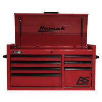 Red Homak 41 RS Pro 7-Drawer Top Chest And An Open Top Compartment