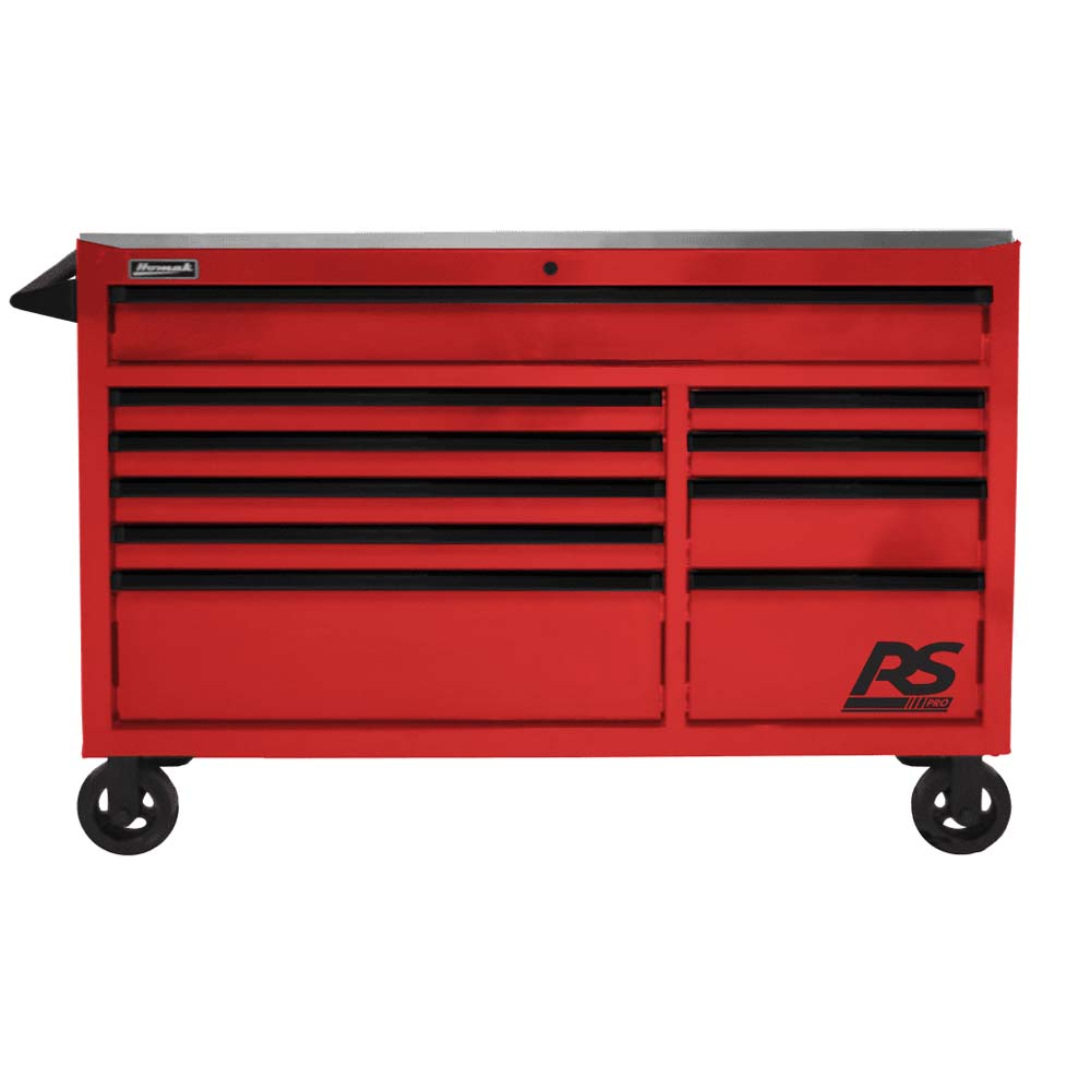 Red Homak 54 Rolling Cabinet With Multiple Drawers And Wheels