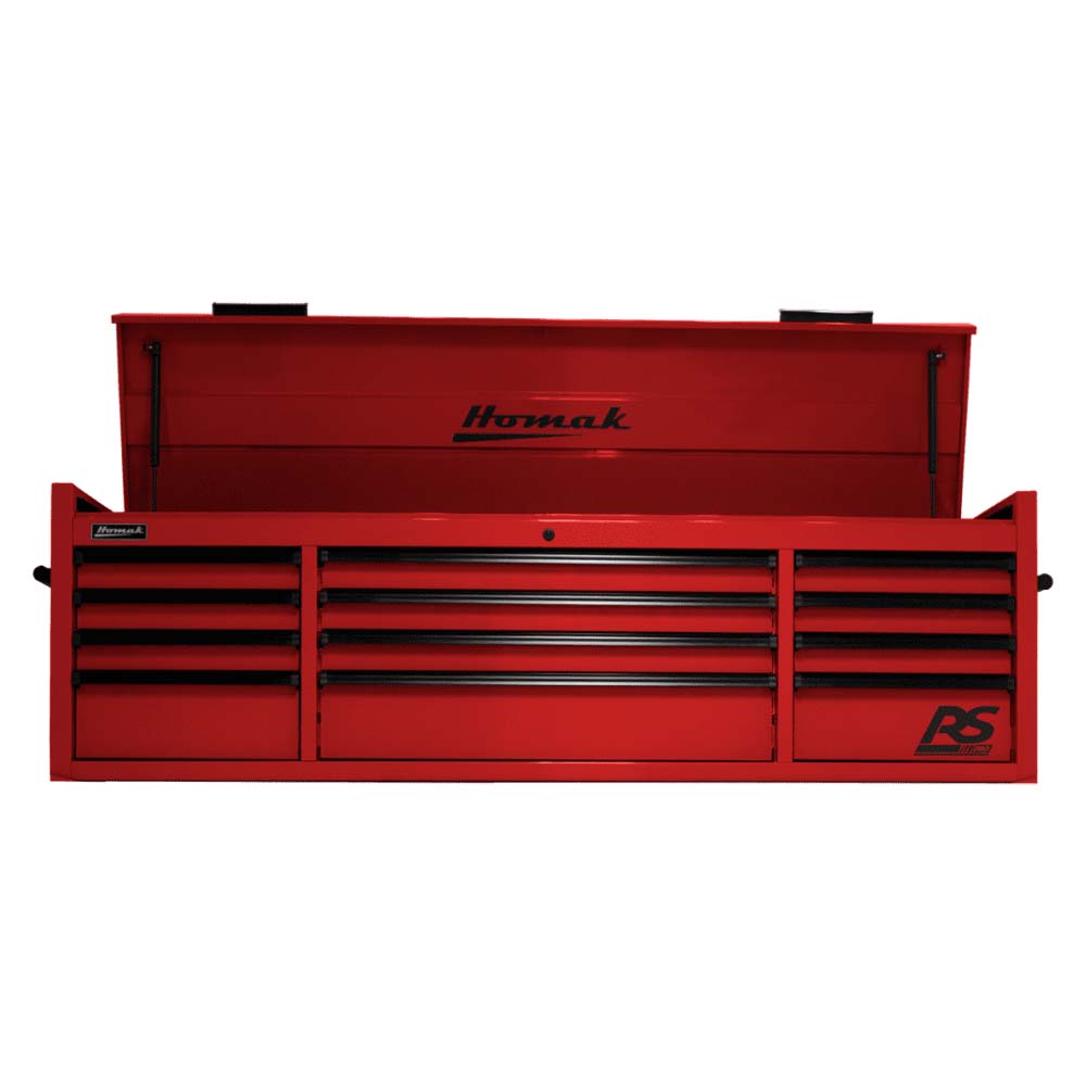 Red Homak 72 Top Chest 12 Drawer Featuring Several Drawers And An Open Top Compartment