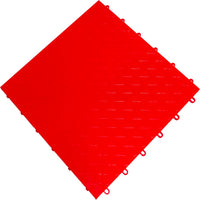 Red Race Deck Flooring With A Textured Surface And Connectors Along Its Edges For Joining With Other Tiles
