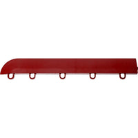 Red Race Deck Garage Flooring With A Rounded End And Five Evenly Spaced Circular Loops Along Its Length
