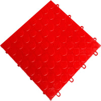 Red Race Deck Modular Flooring Circle Track With A Raised Circular Pattern Featuring A Textured Surface