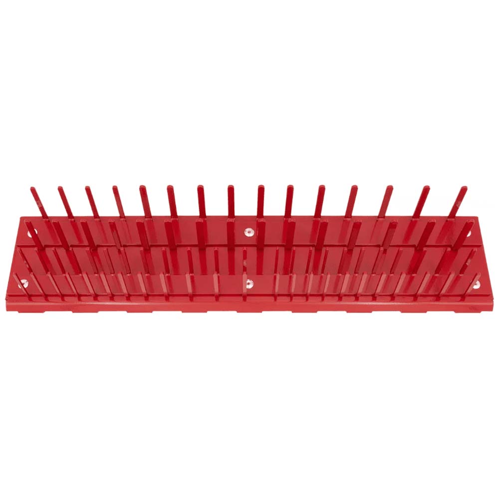 Red Tool Organizer With Multiple Vertical Slots