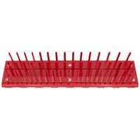 Red Tool Organizer With Multiple Vertical Slots