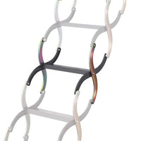 Retractable Attic Ladder With A Highlighted Dark Step Section And Partially Transparent Surrounding Steps