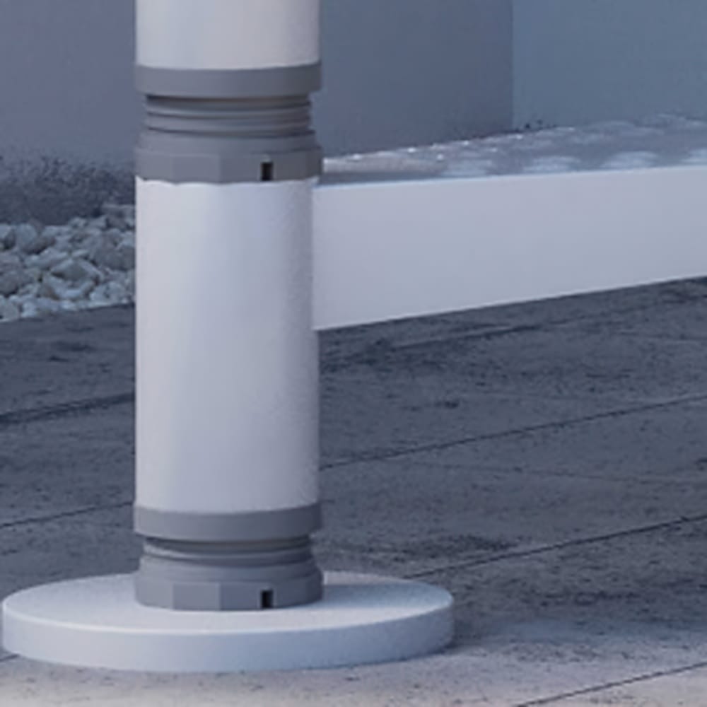 Rintal Exterior Zink Center Post Base Plate With Adjustable Spacers