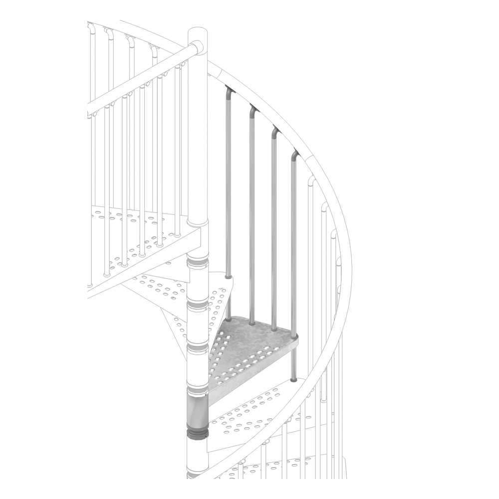 Rintal Exterior Zink Extra Step Kit Galvanized Tread And Balusters Diagram