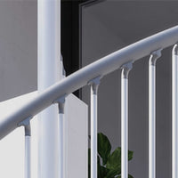 Rintal Exterior Zink White Spiral Staircase Curved Handrail And Balusters 