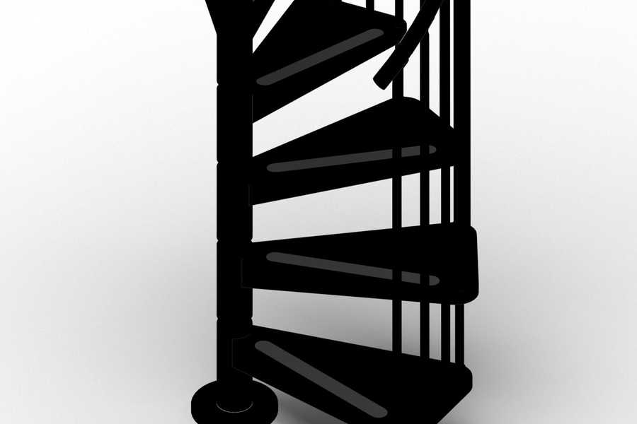 Rintal Gamia Metal Black Spiral Staircase Steps Anti Slip Strips Closeup
