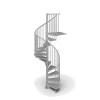 Rintal Gamia Metal Spiral Staircase Kit Silver Gray 13 Steps Side View

