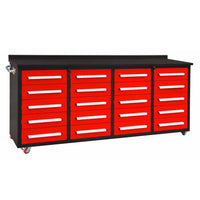 Rolling Tool Cabinet With Twenty Drawers And A Wide Work Top On Casters