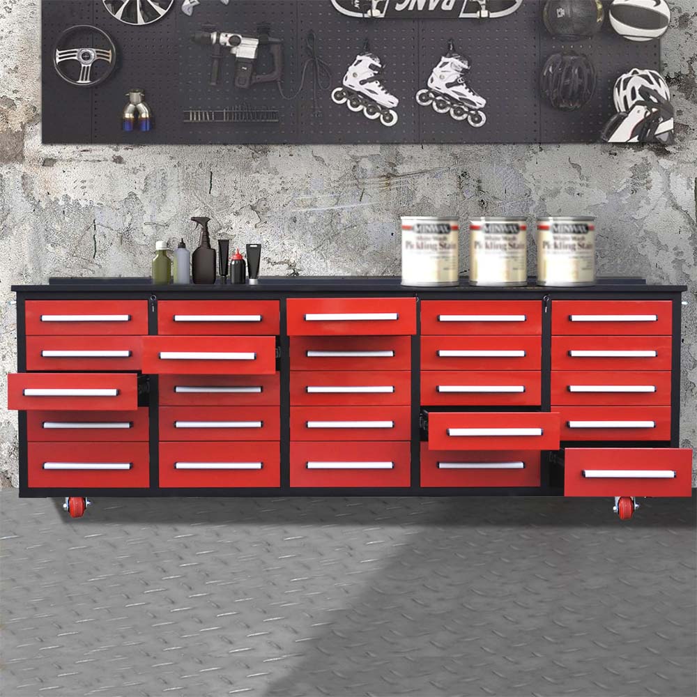 Rolling Tool Cabinet Workbench With Multiple Drawers