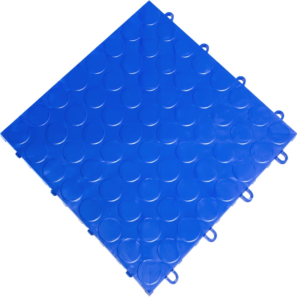 Royal Blue Race Deck Tiles Circle Track With A Raised Circular Pattern Featuring Interlocking Tabs On The Edges