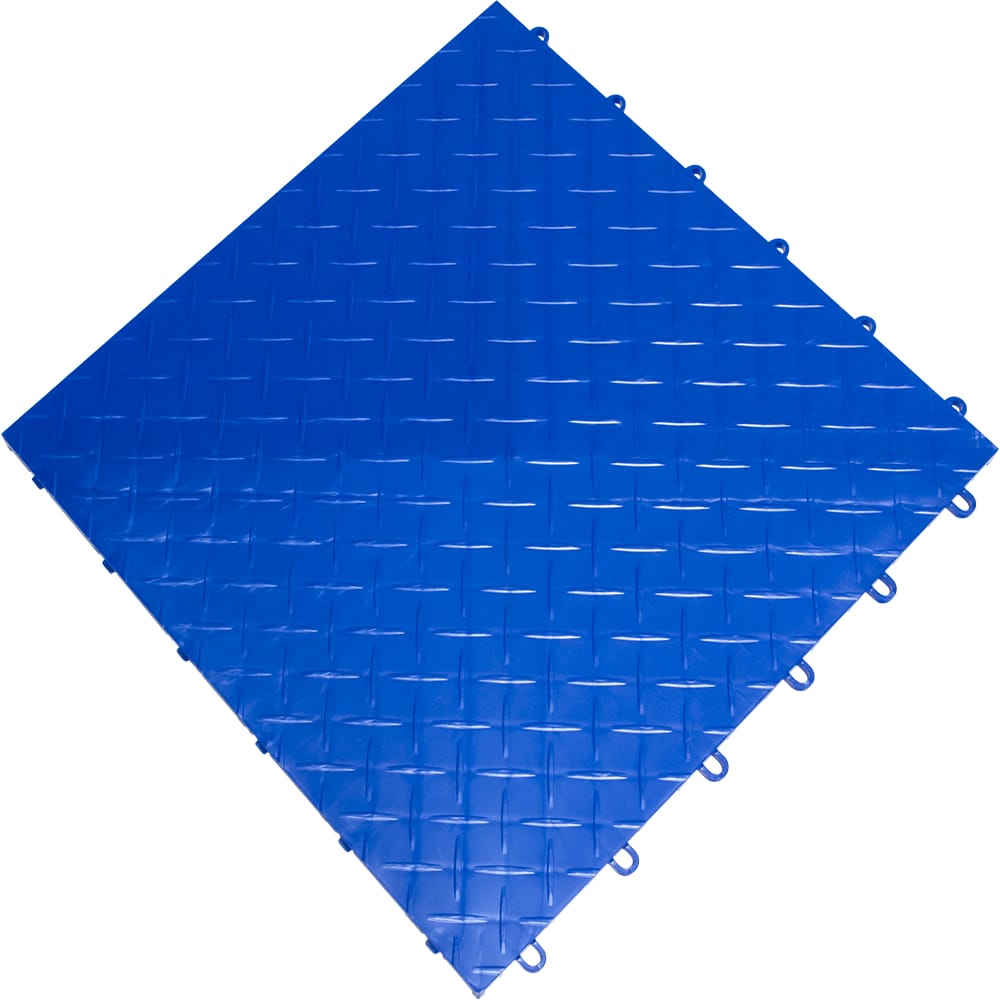 Royal Blue Racedeck Flooring With A Textured Diamond Pattern And Raised Ridges Forming A Grid Like Design