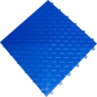 Royal Blue Racedeck Flooring With A Textured Diamond Pattern And Raised Ridges Forming A Grid Like Design
