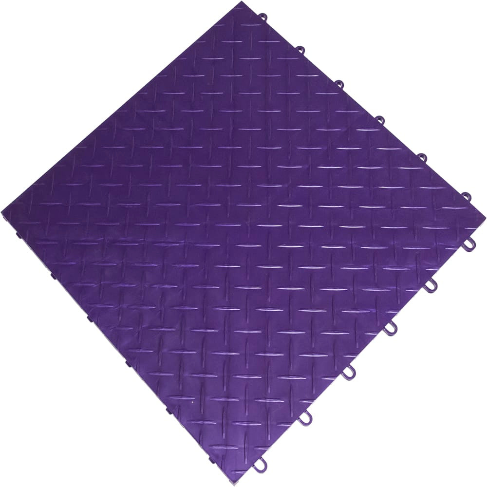 Royal Purple Race Deck Tuffshield Flooring With A Textured Diamond Pattern Featuring A Raised Grid-Like Design
