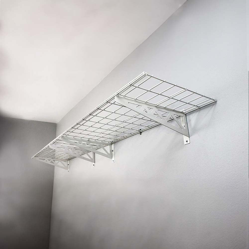 SafeRacks 564WS118X48G Mounted On A Wall With Triangular Support Brackets