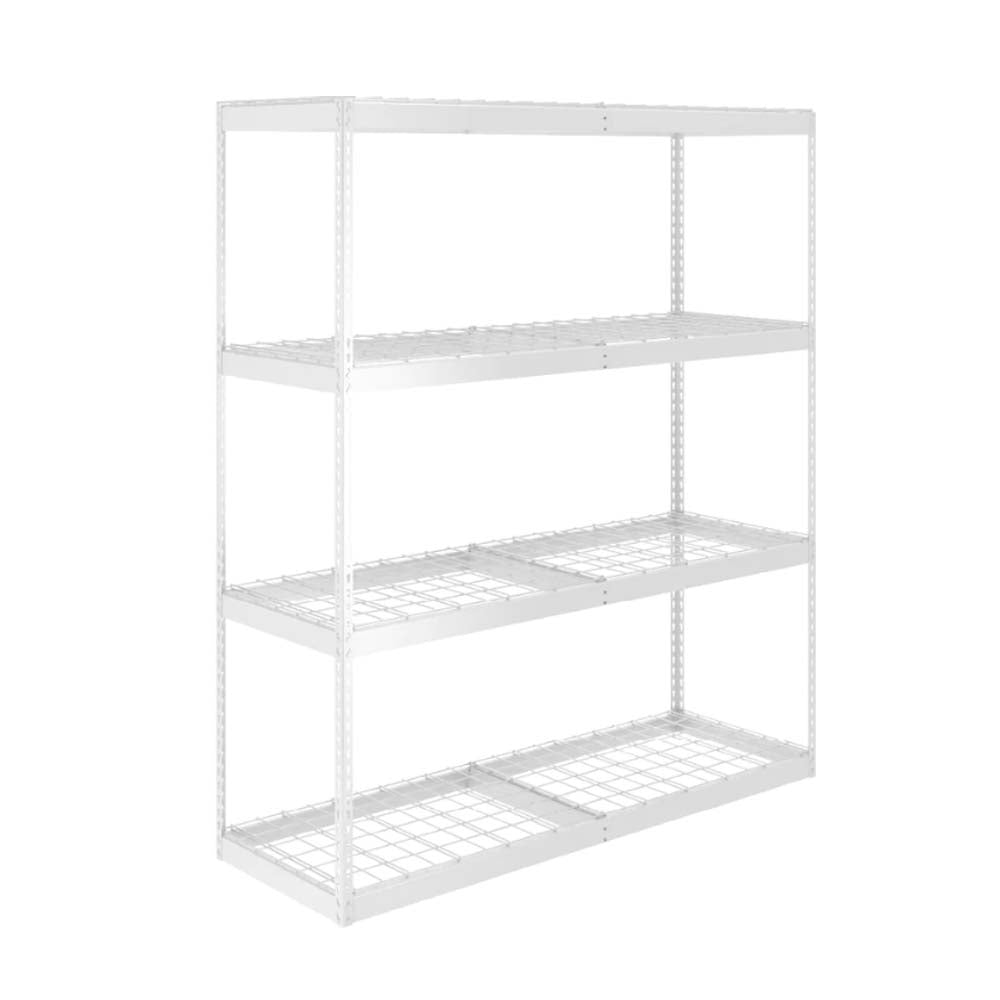 SafeRacks Heavy-Duty Garage Shelving 24x72x84 With Four Tiers And Wire Mesh Shelves