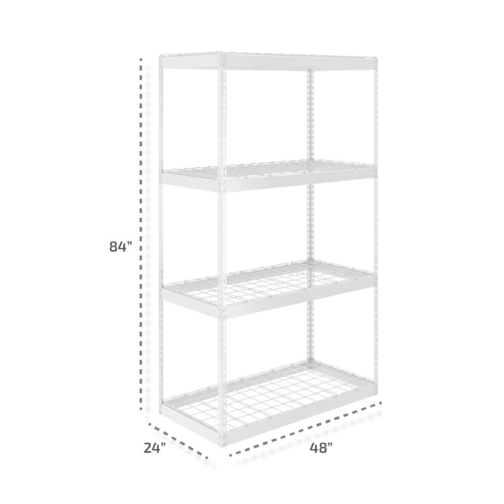 SafeRacks MR-2x4x7-H4L With Four Shelves Measuring 84 Inches In Height 48 Inches In Width And 24 Inches In Depth