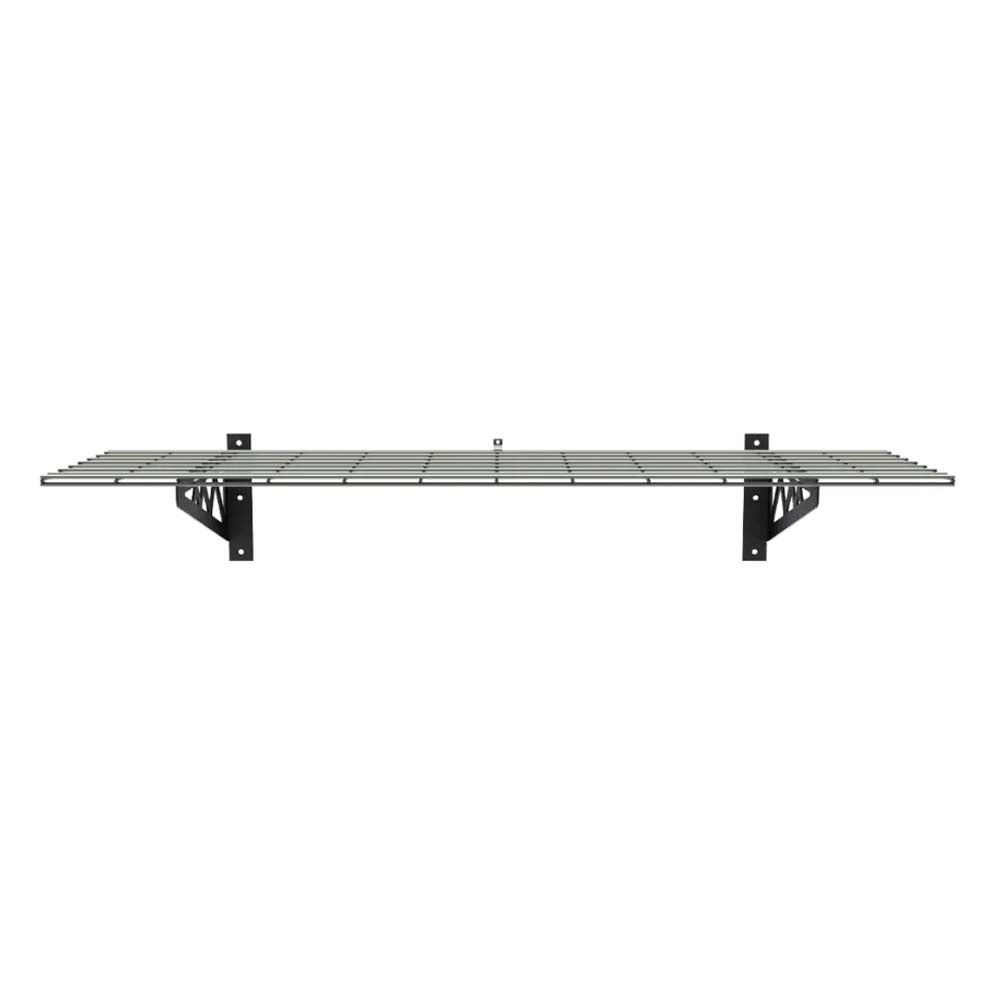 SafeRacks Steel Wall Shelves Supported By Two Black Brackets Mounted On A Wall