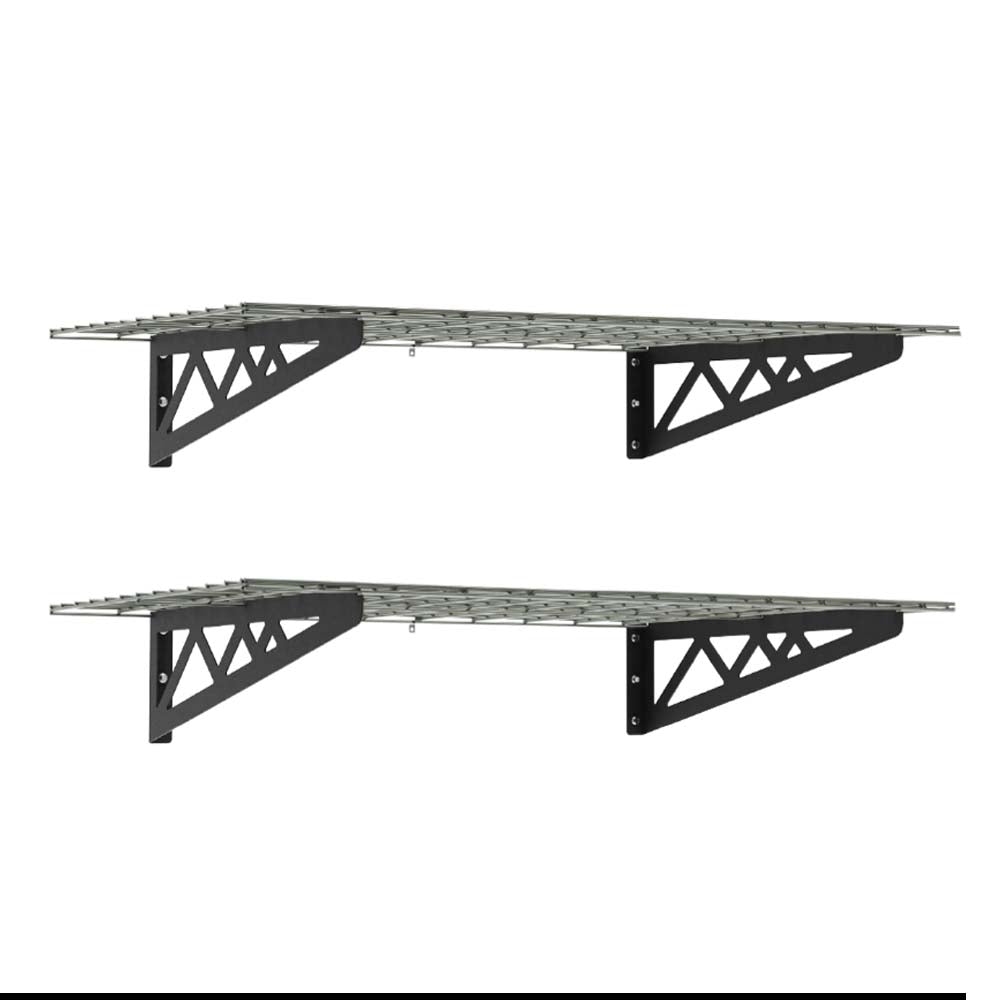 SafeRacks Steel Wall Shelves With Black Triangular Brackets