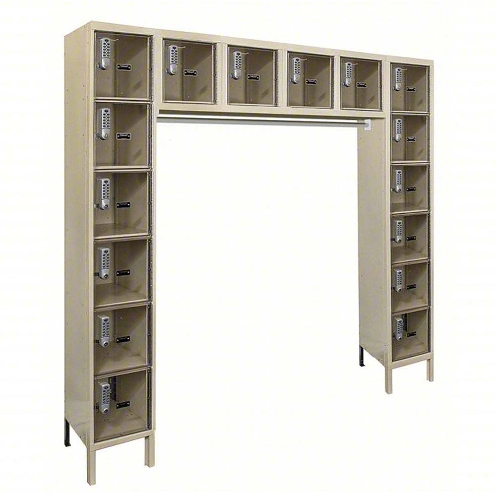 Safety-View Plus Locker Assembled With Multiple Small Compartments Each Equipped With A Combination Lock Arranged In An Arch Shape