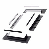 FAKRO EL low-profile flashing kit for shingle roofs — head, sill and stepped side flashing sections