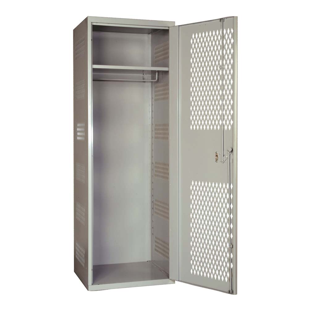 Single Tier Security Locker Hallowell SecurityMax With A Perforated Door And An Interior Shelf