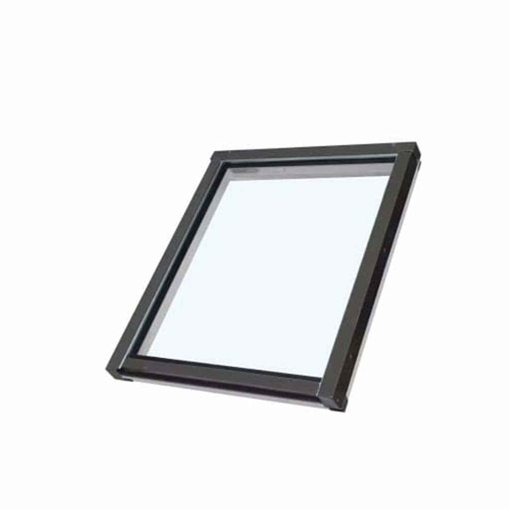 Slanted Dark Framed Roof Window With A Clear Glass Panel And Slim Inner Border