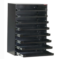 Slide Storage Rack Cabinet Featuring Multiple Pull Out Shelves