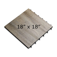 Smoked Oak Racedeck Tiles With A Wood Like Texture Featuring Visible Connectors On The Edges