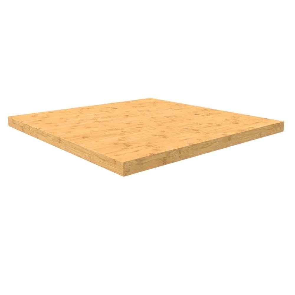 Square Bamboo Corner Worktop Panel For Garage Cabinets On A White Background