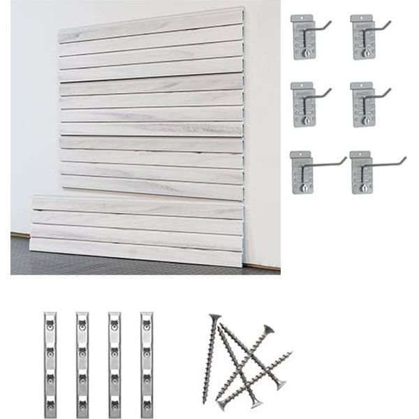 Light Gray storeWALL Medium Standard Duty Starter System - 4 Slatwall Panels