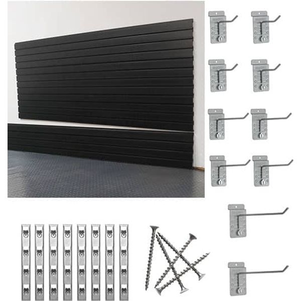 Light Gray storeWALL Large Standard Duty Starter System - 8 Slatwall Panels